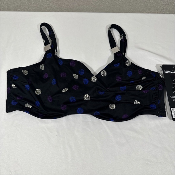 NWT Miraclesuit [ 38DD ] Spotted Surplice Bra Top + [‎ 14 ] Norma Jean Bottom - Picture 8 of 16
